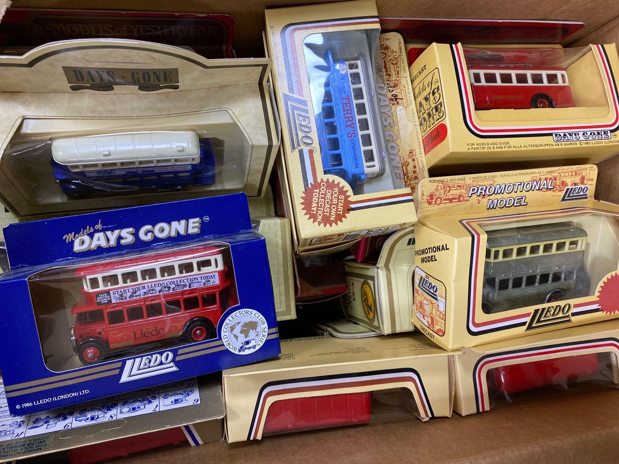 Lledo Days Gone: A quantity of die-cast toys and Lledo empty boxes